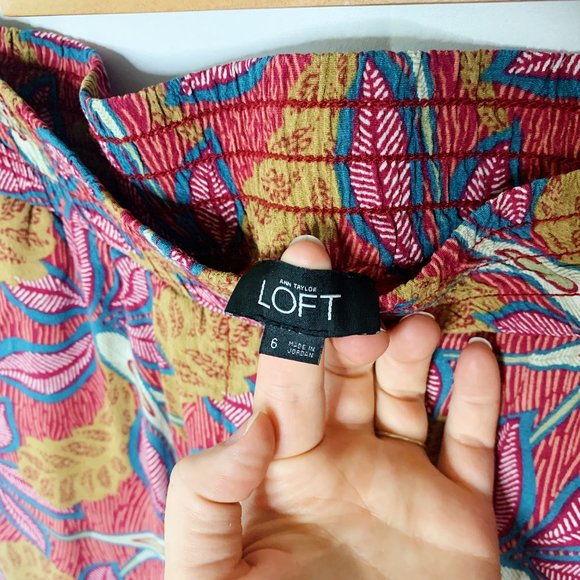LOFT Ann Taylor Floral Print Pant Size 6 - Picture 2 of 4